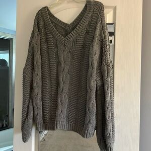 Gray slouch sweater